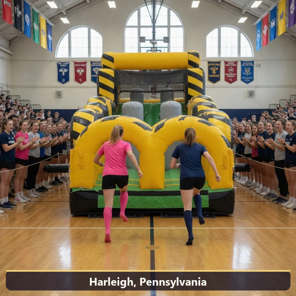 Inflatable obstacle course rental for events in Harleigh, Pennsylvania
