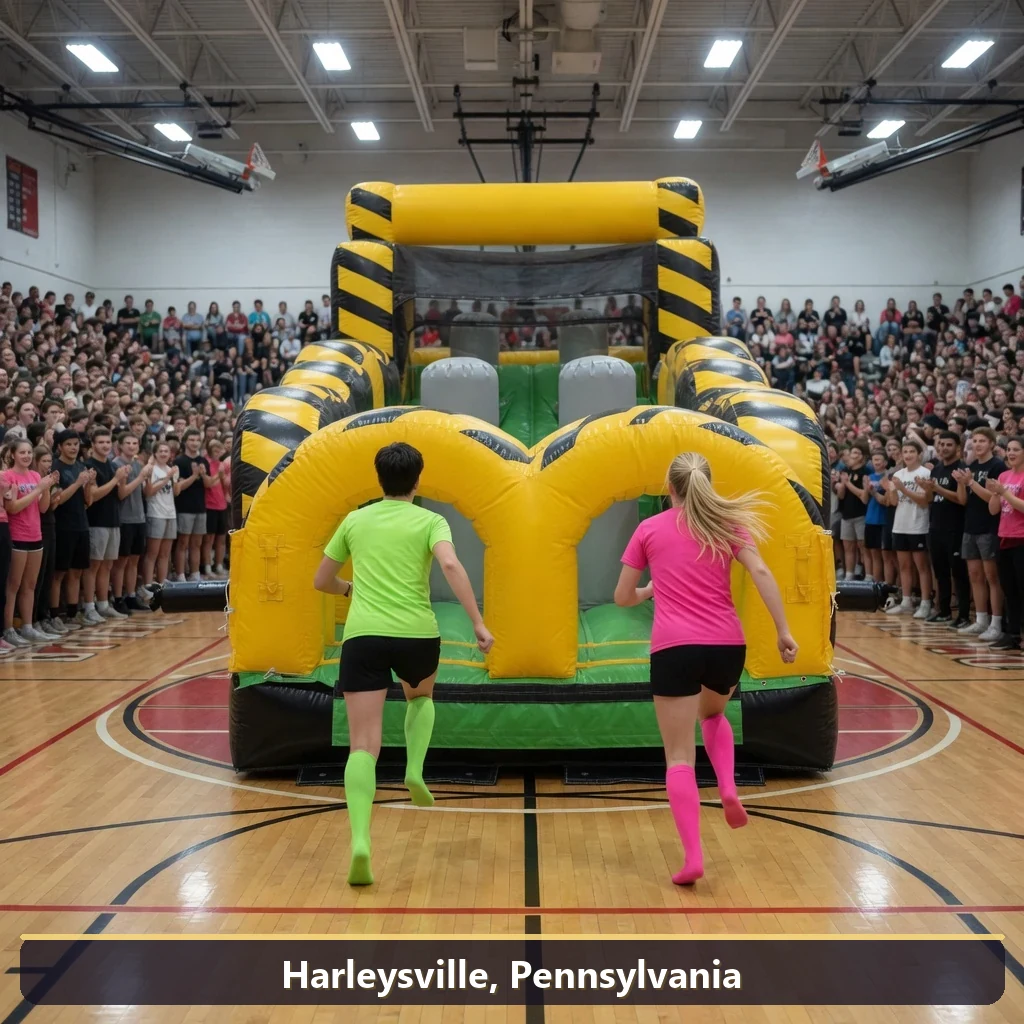 Inflatable obstacle course rental for events in Harleysville, Pennsylvania