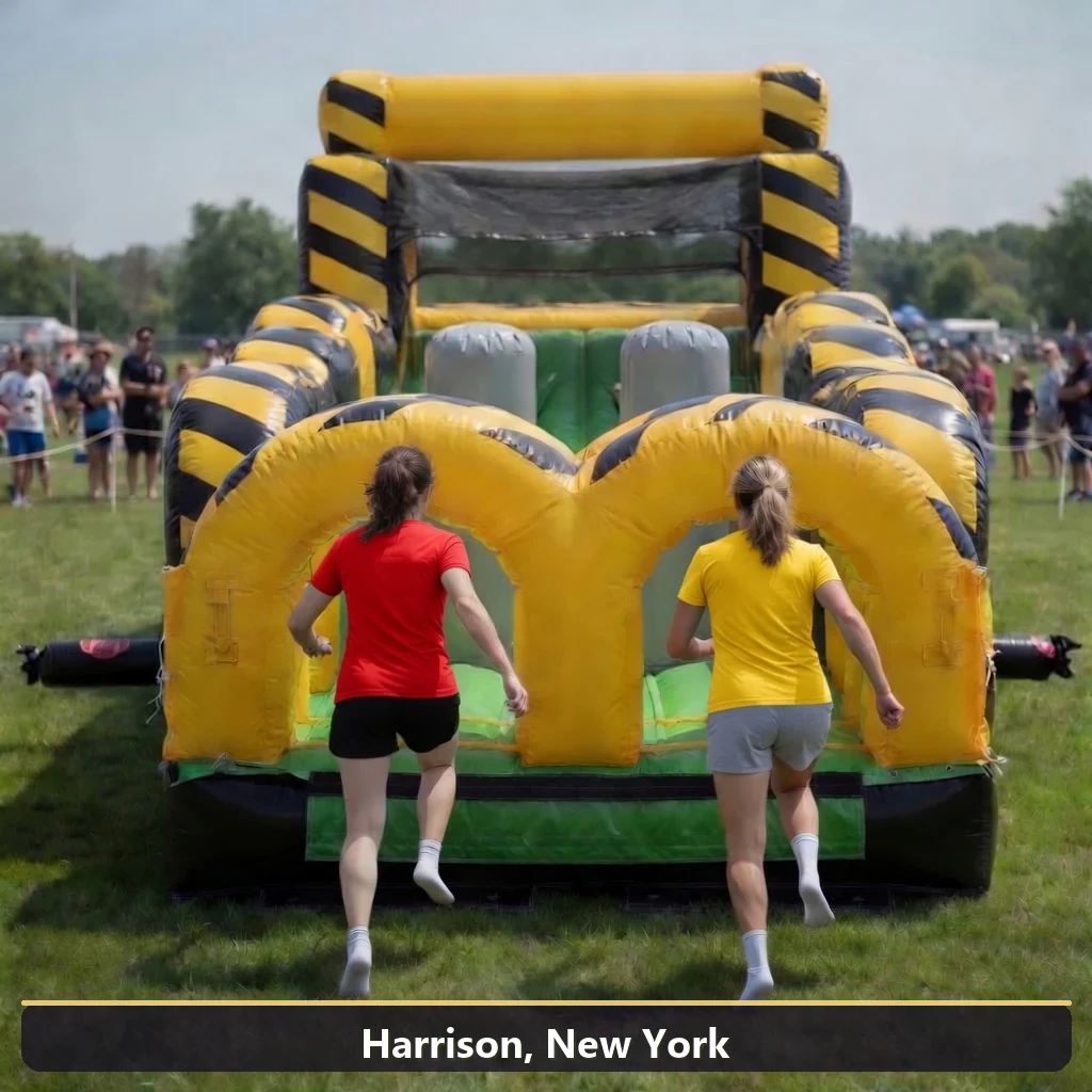 Inflatable obstacle course rental for events in Harrison, New York