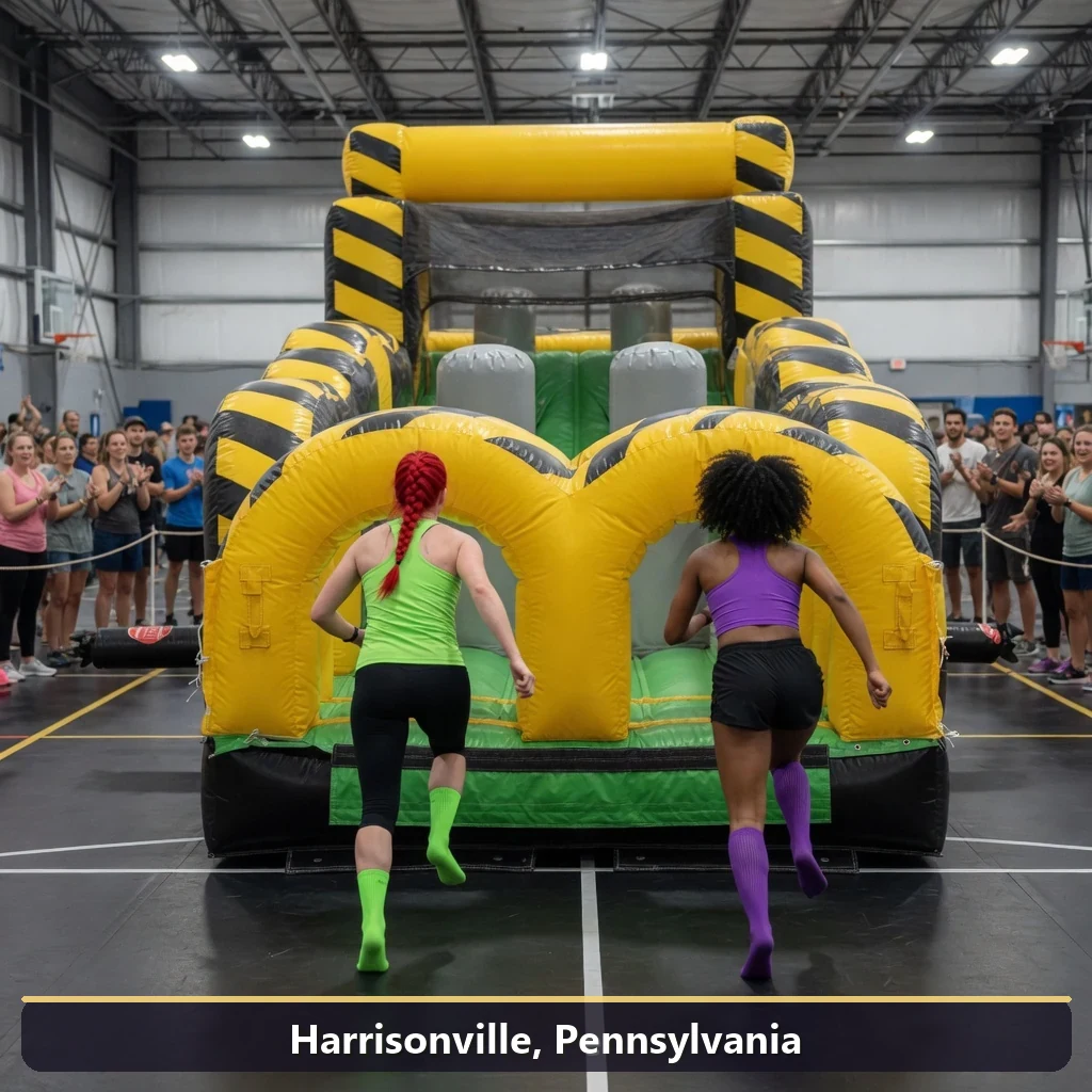 Inflatable obstacle course rental for events in Harrisonville, Pennsylvania