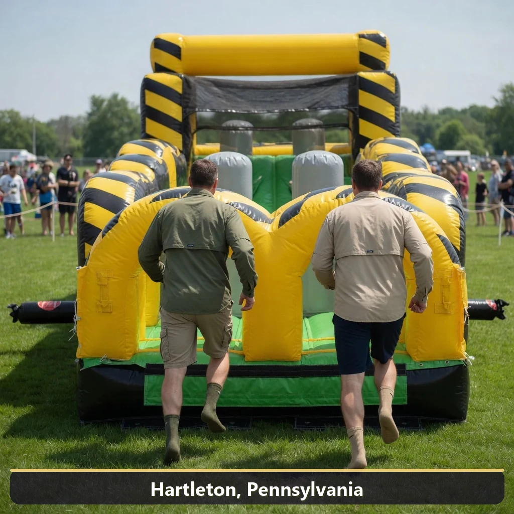 Inflatable obstacle course rental for events in Hartleton, Pennsylvania