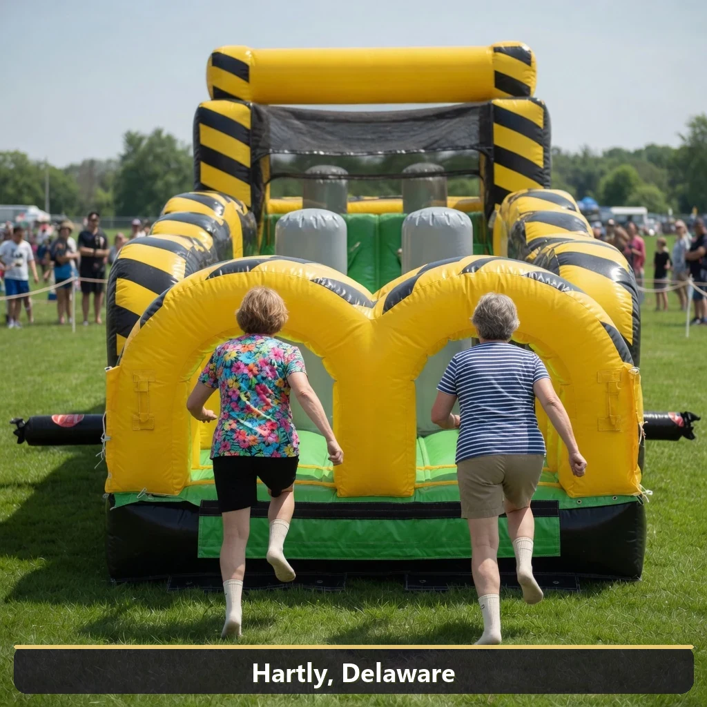 Inflatable obstacle course rental for events in Hartly, Delaware