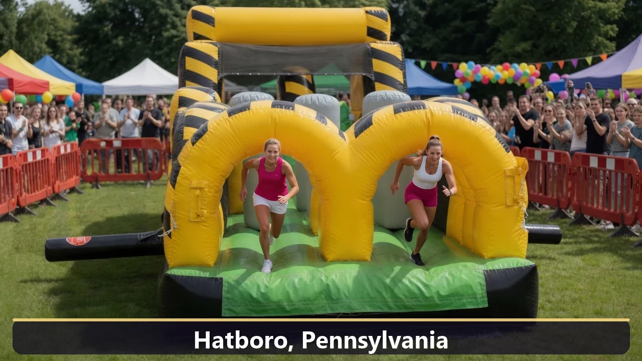 Inflatable obstacle course rental for events in Hatboro, Pennsylvania