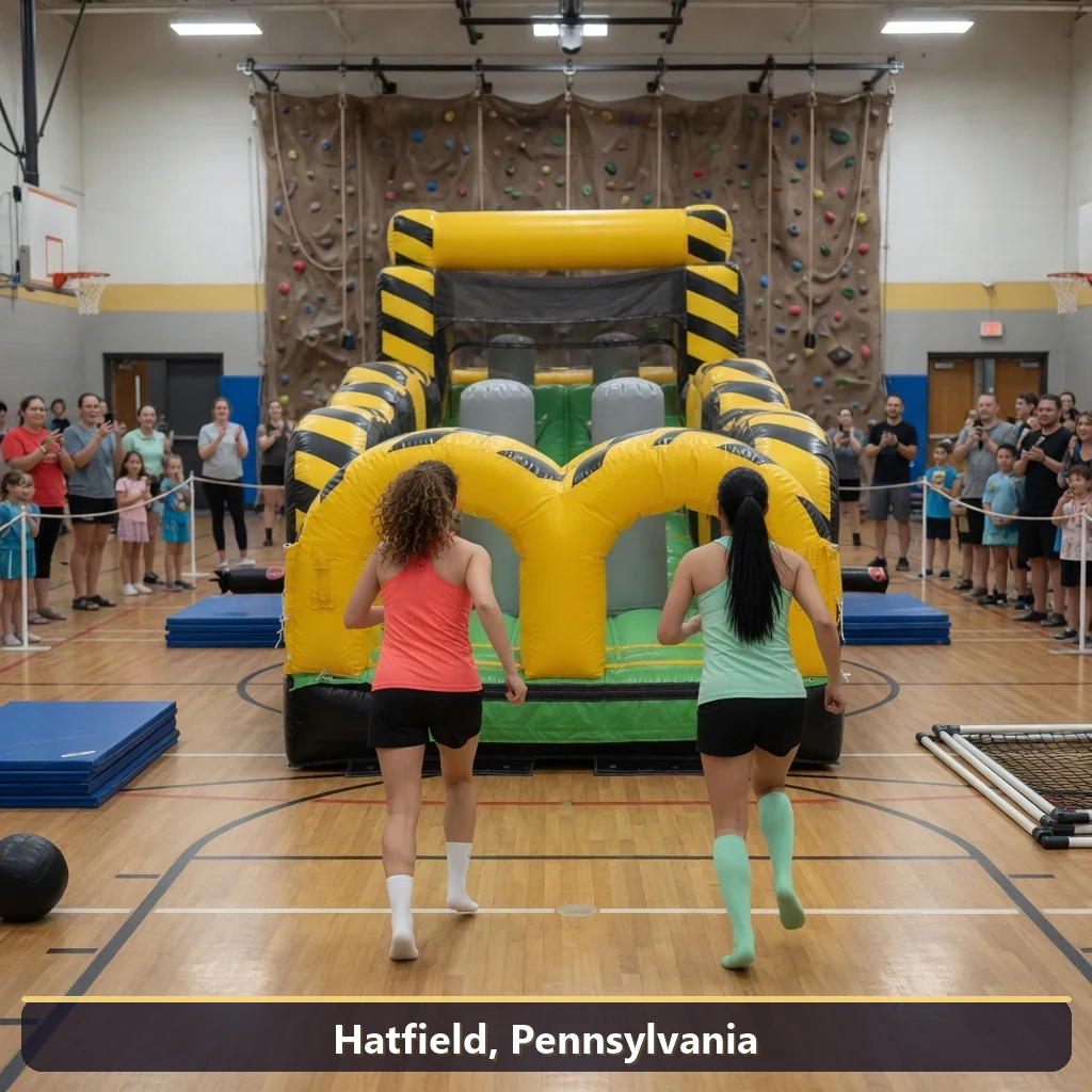 Inflatable obstacle course rental for events in Hatfield, Pennsylvania