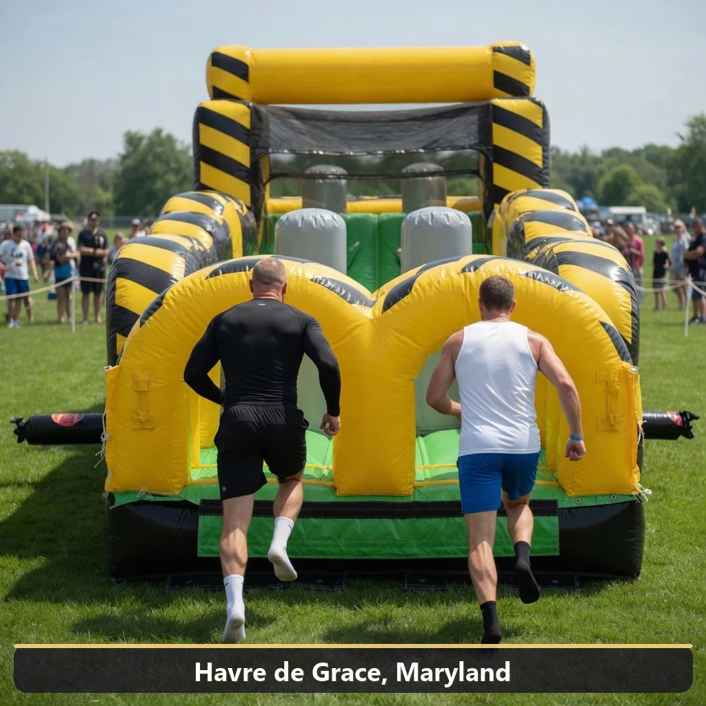 Inflatable obstacle course rental for events in Havre de Grace, Maryland