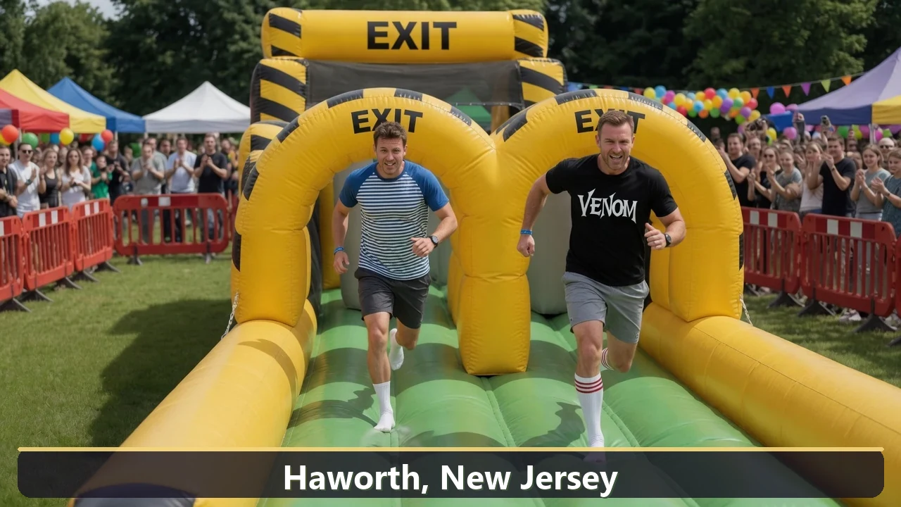 Inflatable obstacle course rental for events in Haworth, New Jersey