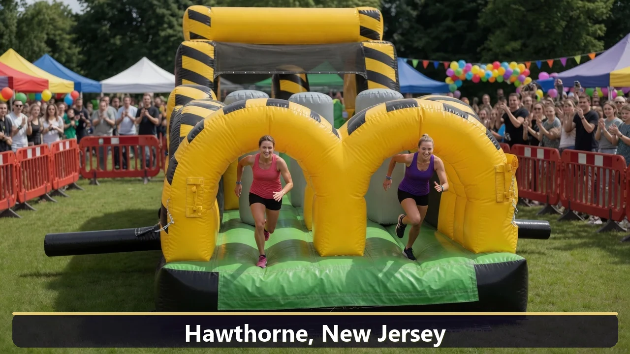 Inflatable obstacle course rental for events in Hawthorne, New Jersey