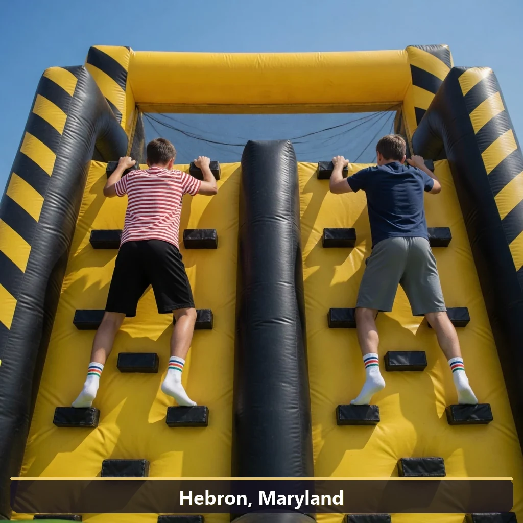 Inflatable obstacle course rental for events in Hebron, Maryland