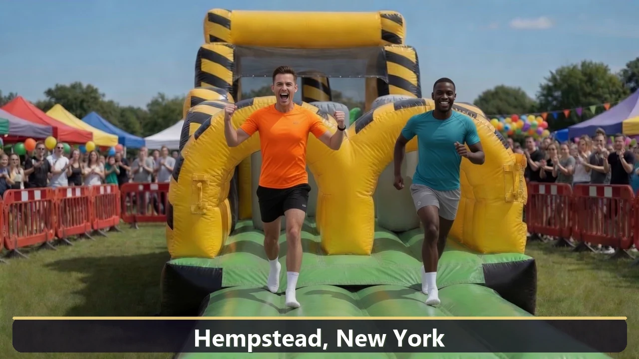 Inflatable obstacle course rental for events in Hempstead, New York