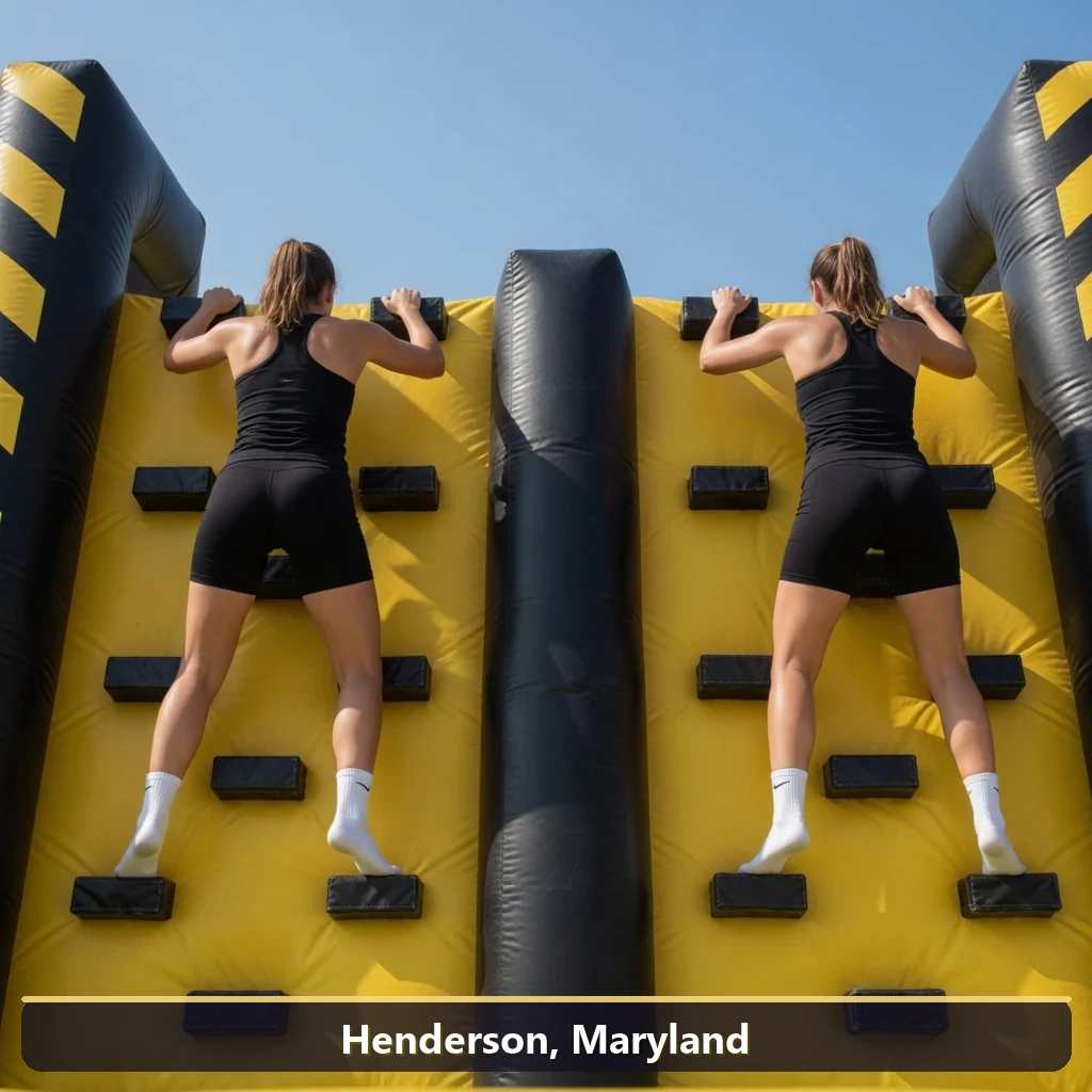 Inflatable obstacle course rental for events in Henderson, Maryland