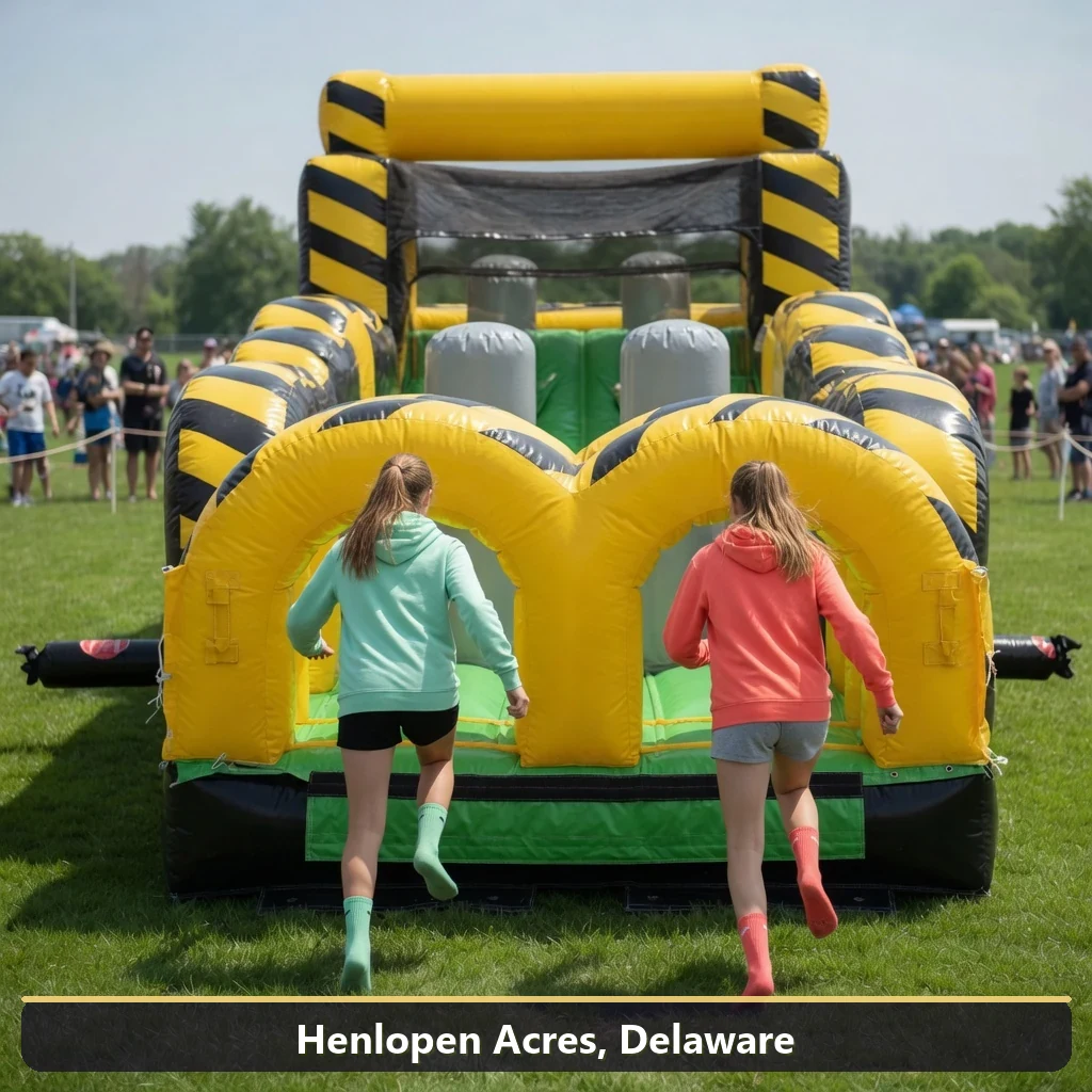 Inflatable obstacle course rental for events in Henlopen Acres, Delaware