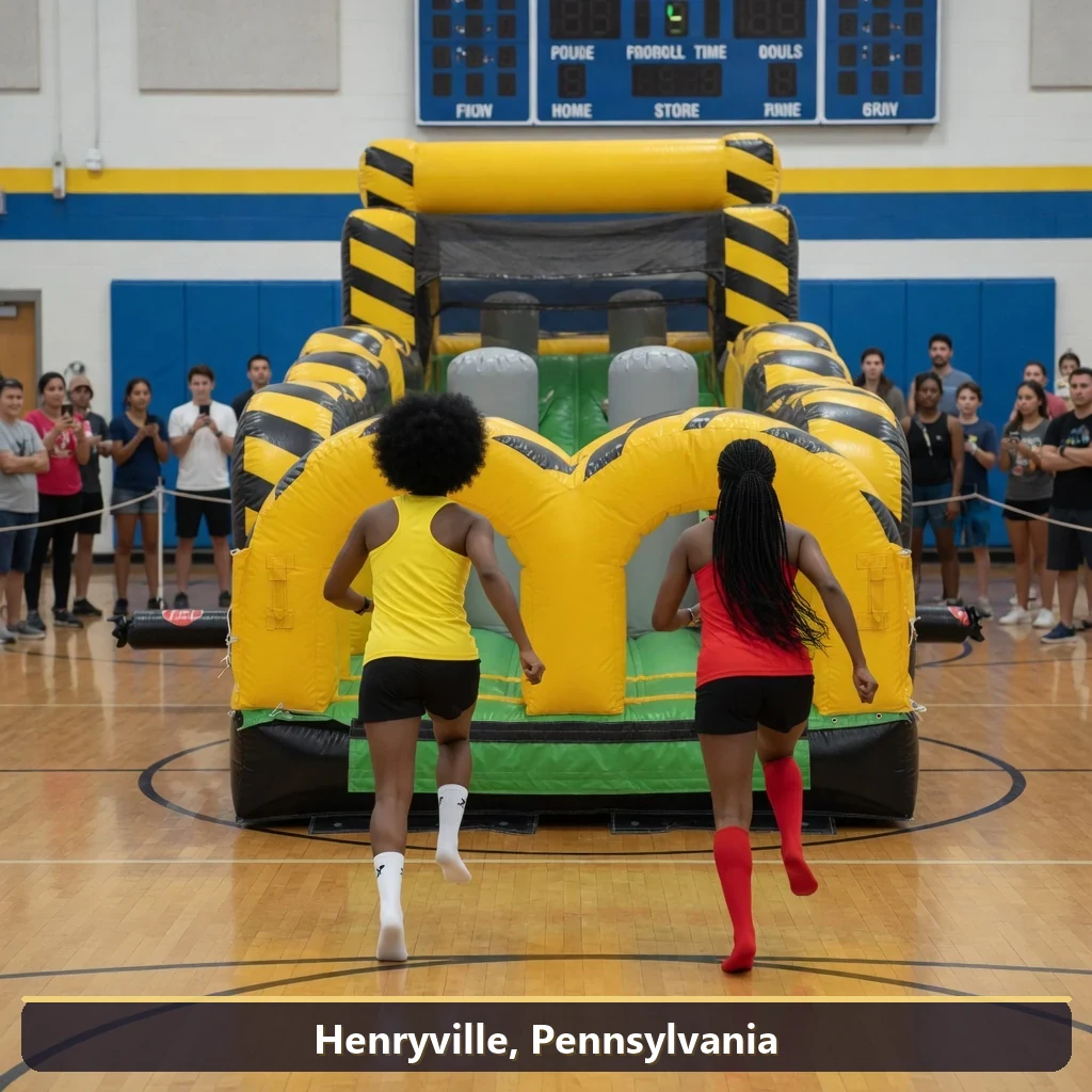 Inflatable obstacle course rental for events in Henryville, Pennsylvania