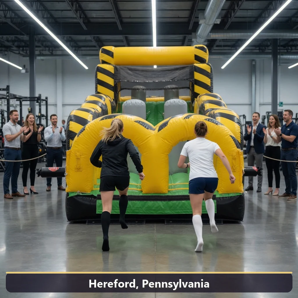 Inflatable obstacle course rental for events in Hereford, Pennsylvania