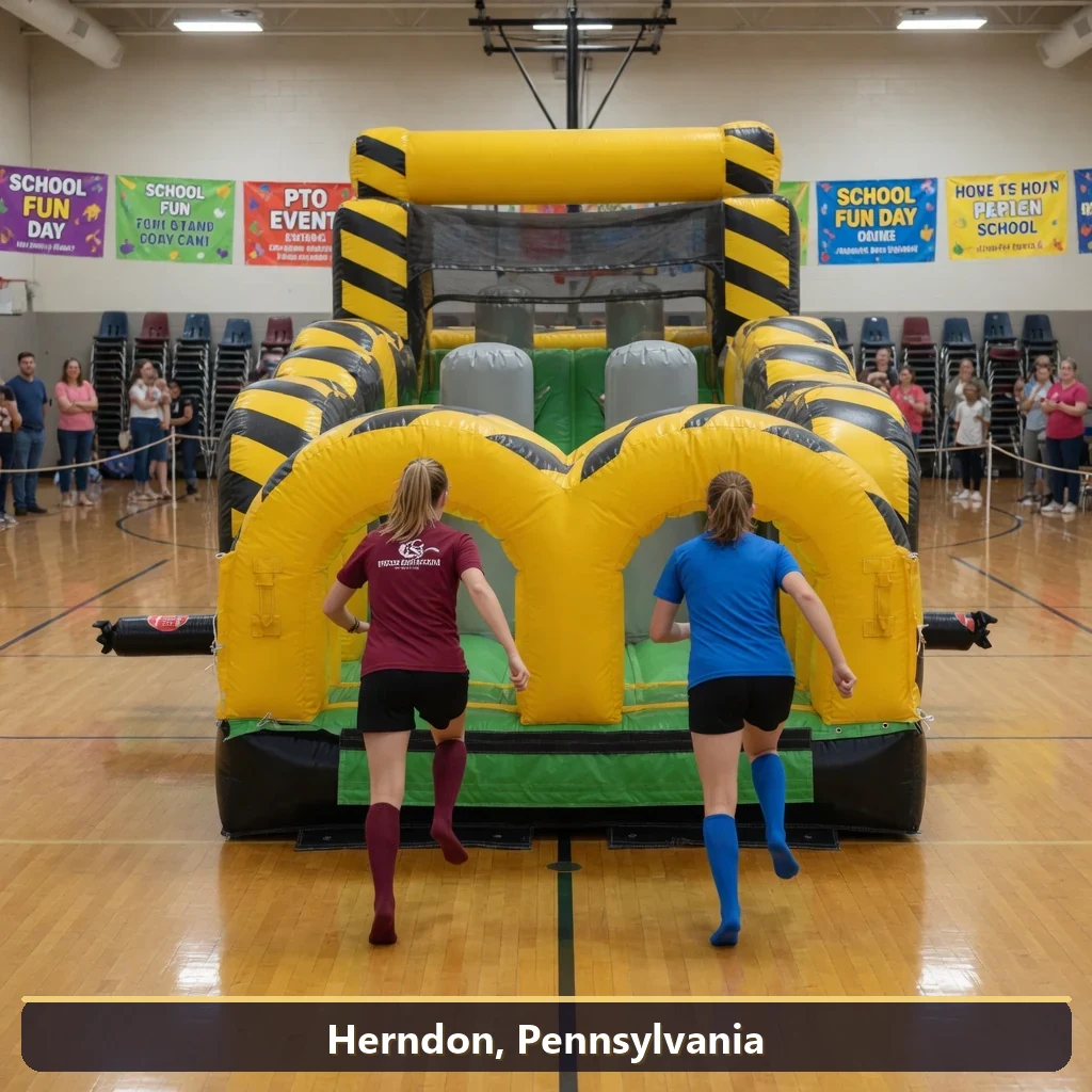 Inflatable obstacle course rental for events in Herndon, Pennsylvania