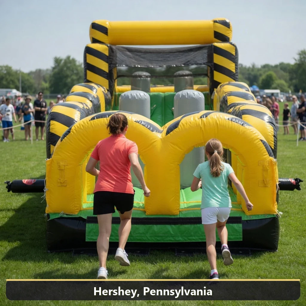 Inflatable obstacle course rental for events in Hershey, Pennsylvania