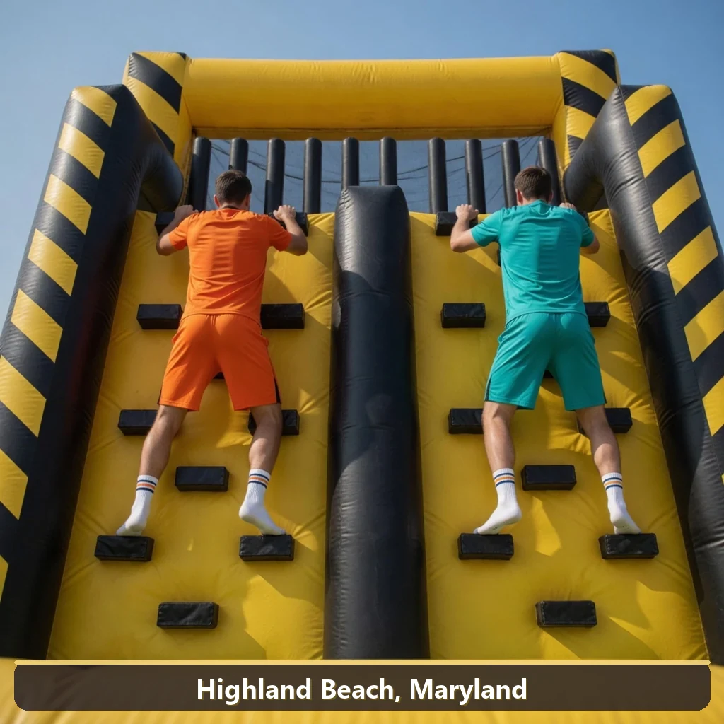 Inflatable obstacle course rental for events in Highland Beach, Maryland