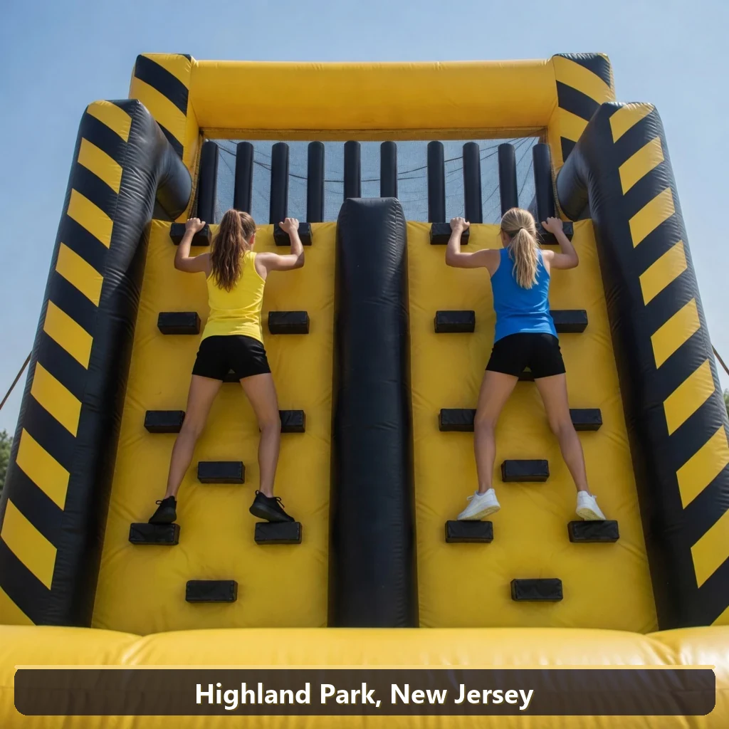 Inflatable obstacle course rental for events in Highland Park, New Jersey