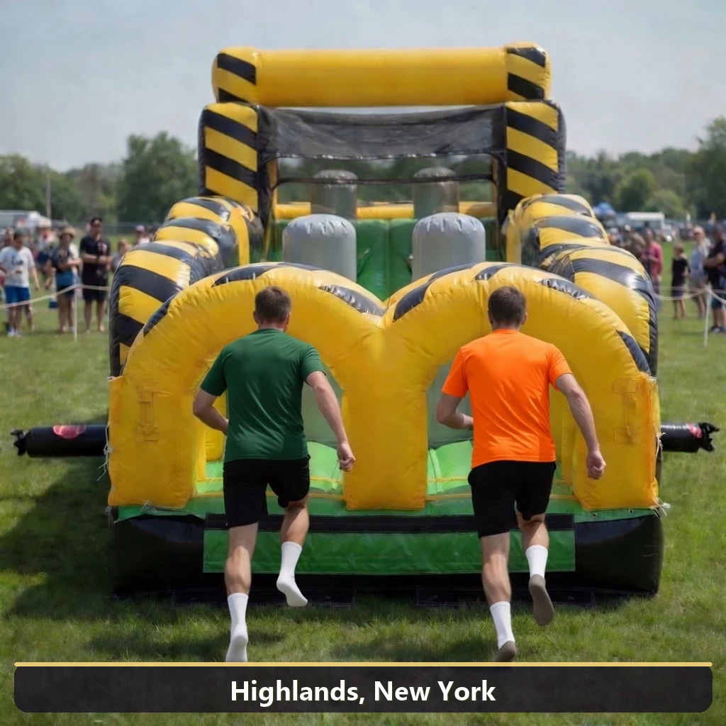Inflatable obstacle course rental for events in Highlands, New York
