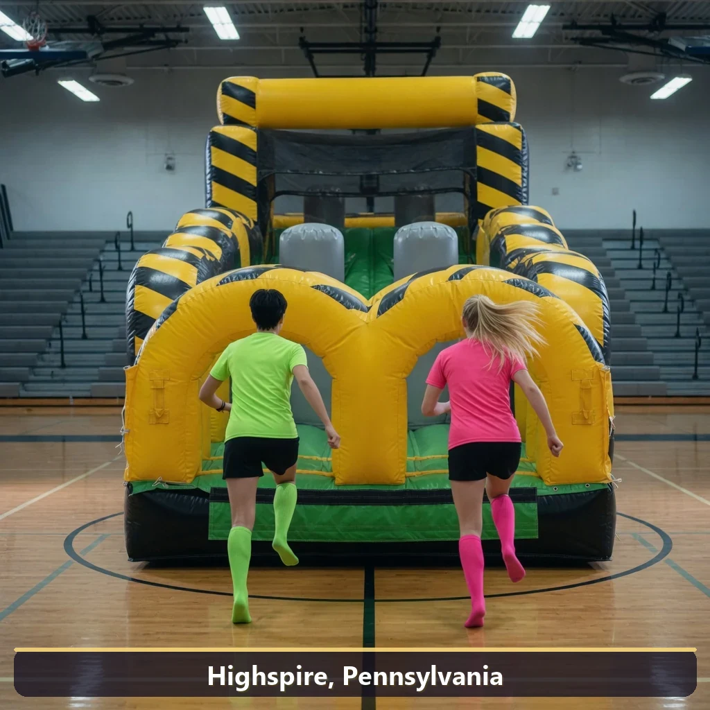 Inflatable obstacle course rental for events in Highspire, Pennsylvania