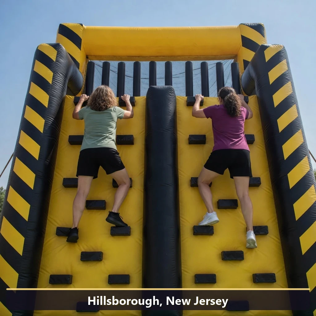 Inflatable obstacle course rental for events in Hillsborough, New Jersey