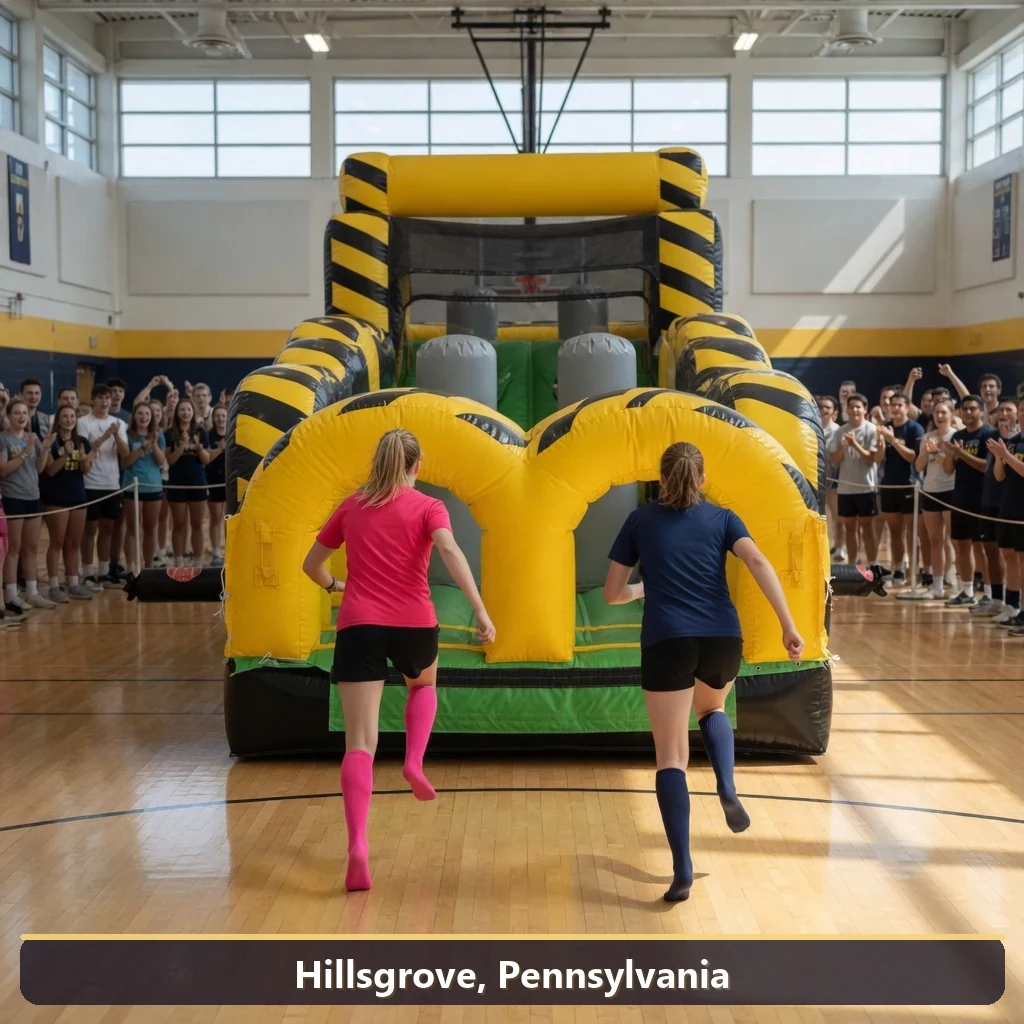 Inflatable obstacle course rental for events in Hillsgrove, Pennsylvania