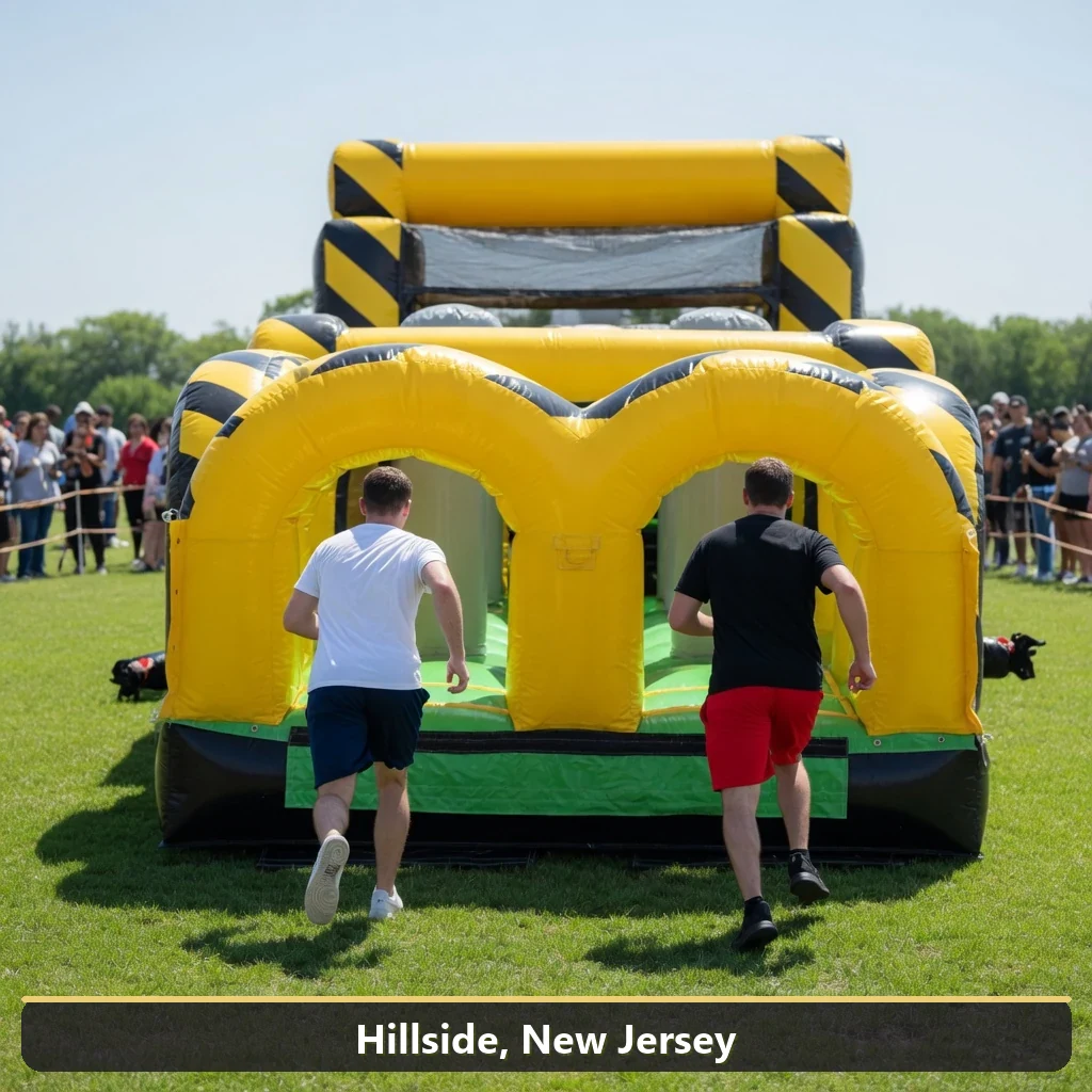 Inflatable obstacle course rental for events in Hillside, New Jersey