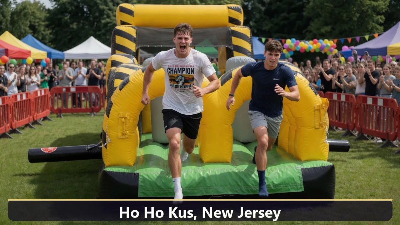 Inflatable obstacle course rental for events in Ho Ho Kus, New Jersey