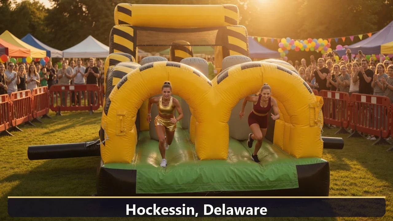 Inflatable obstacle course rental for events in Hockessin, Delaware