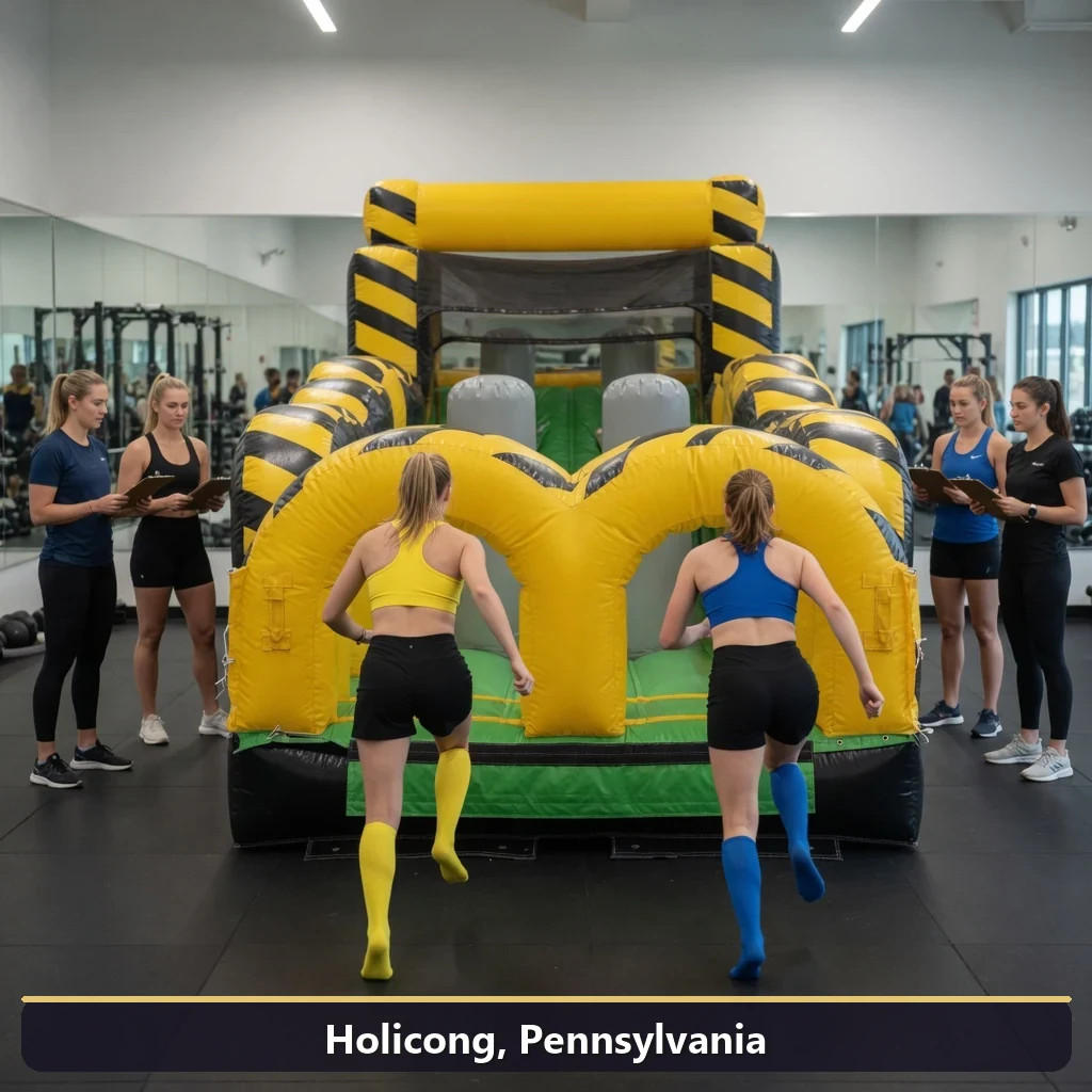 Inflatable obstacle course rental for events in Holicong, Pennsylvania