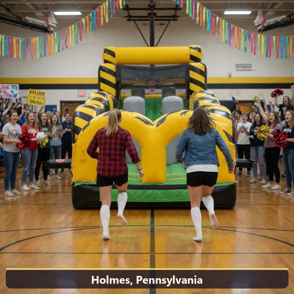 Inflatable obstacle course rental for events in Holmes, Pennsylvania