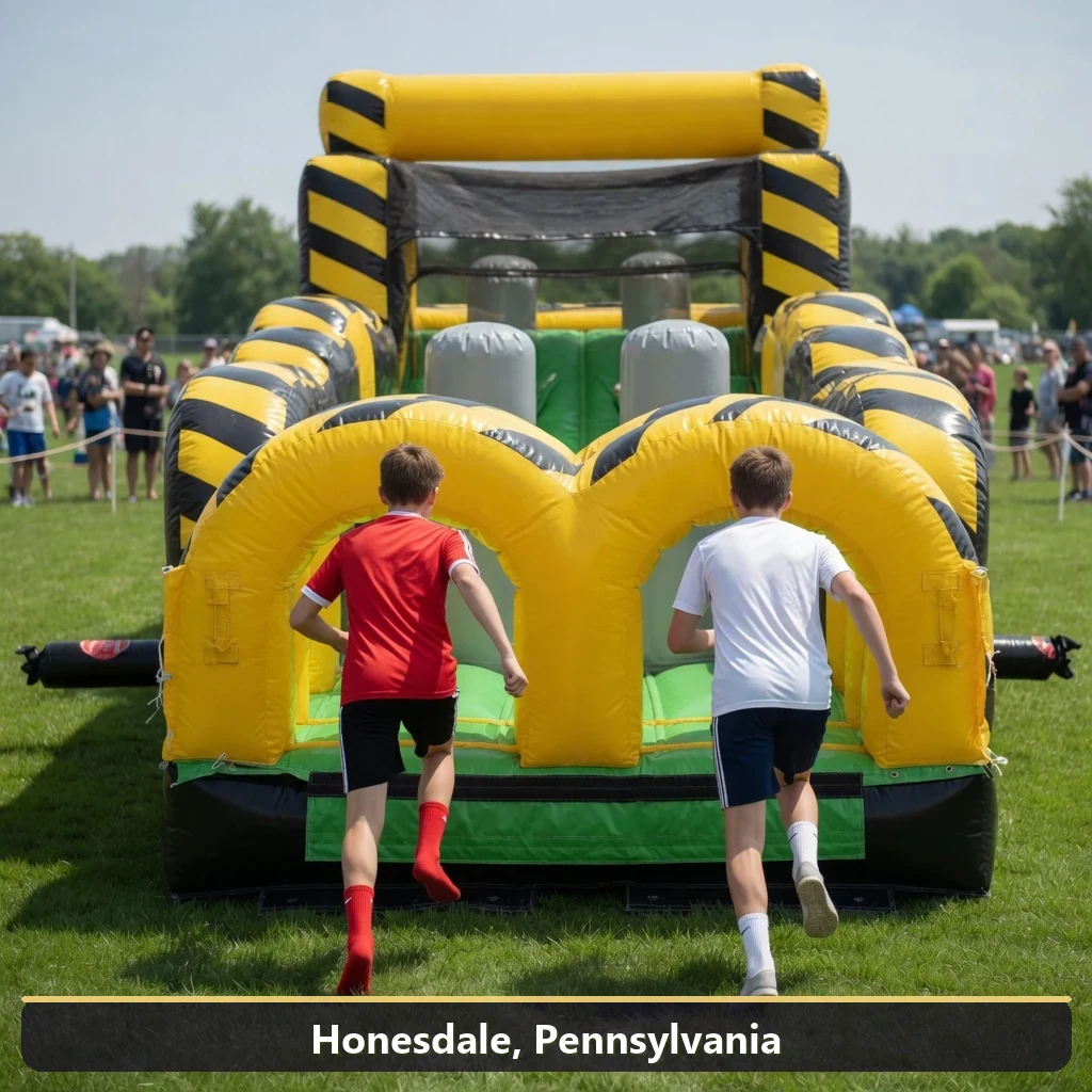 Inflatable obstacle course rental for events in Honesdale, Pennsylvania