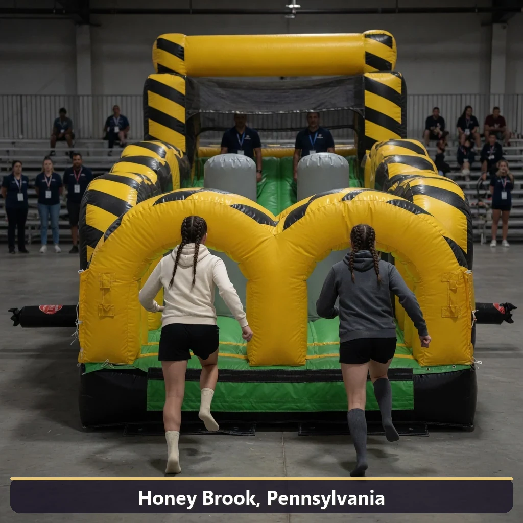 Inflatable obstacle course rental for events in Honey Brook, Pennsylvania