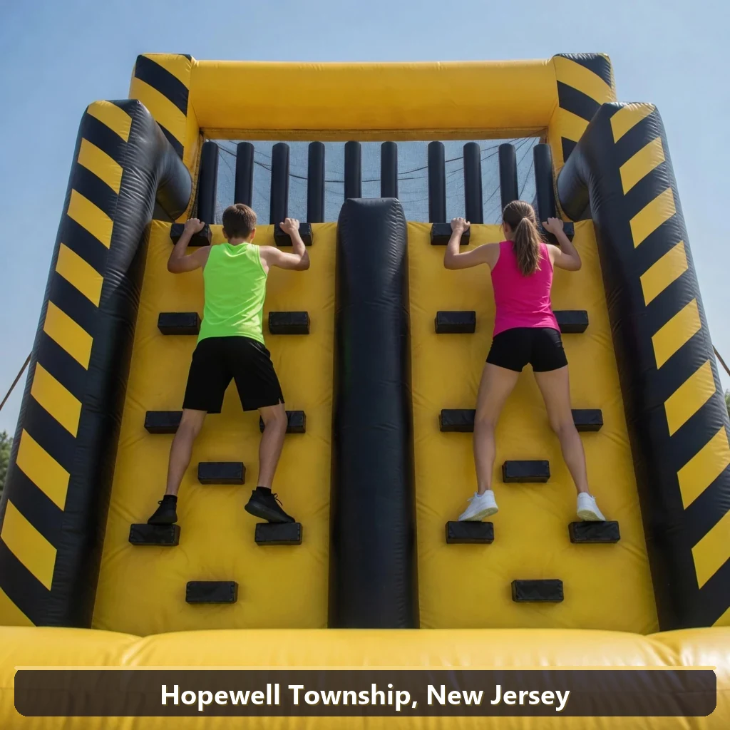Inflatable obstacle course rental for events in Hopewell Township, New Jersey