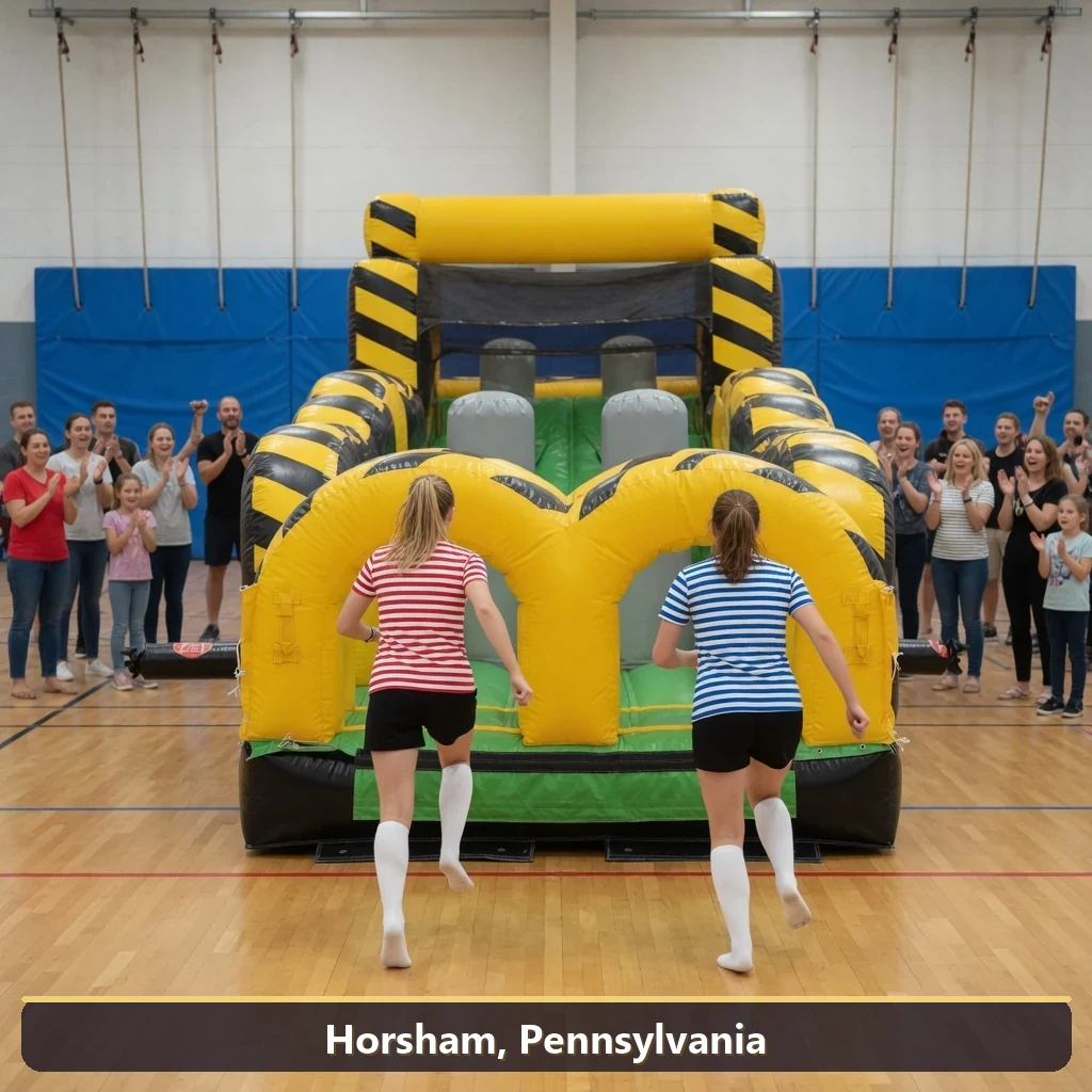 Inflatable obstacle course rental for events in Horsham, Pennsylvania