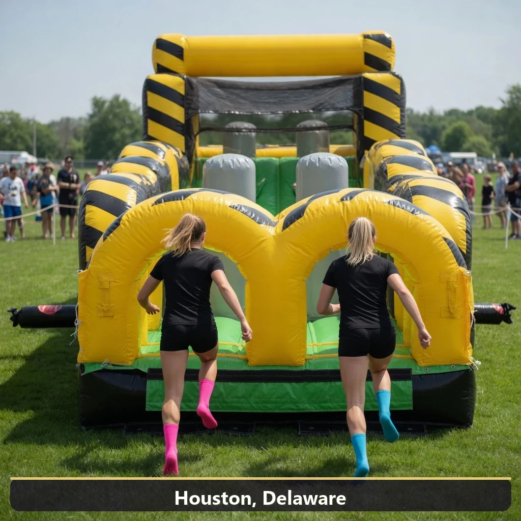 Inflatable obstacle course rental for events in Houston, Delaware