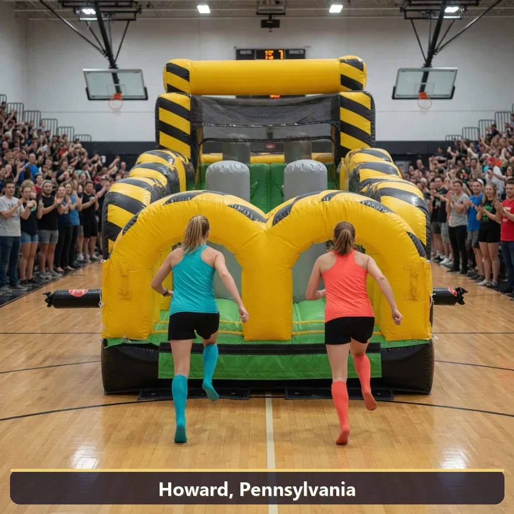 Inflatable obstacle course rental for events in Howard, Pennsylvania