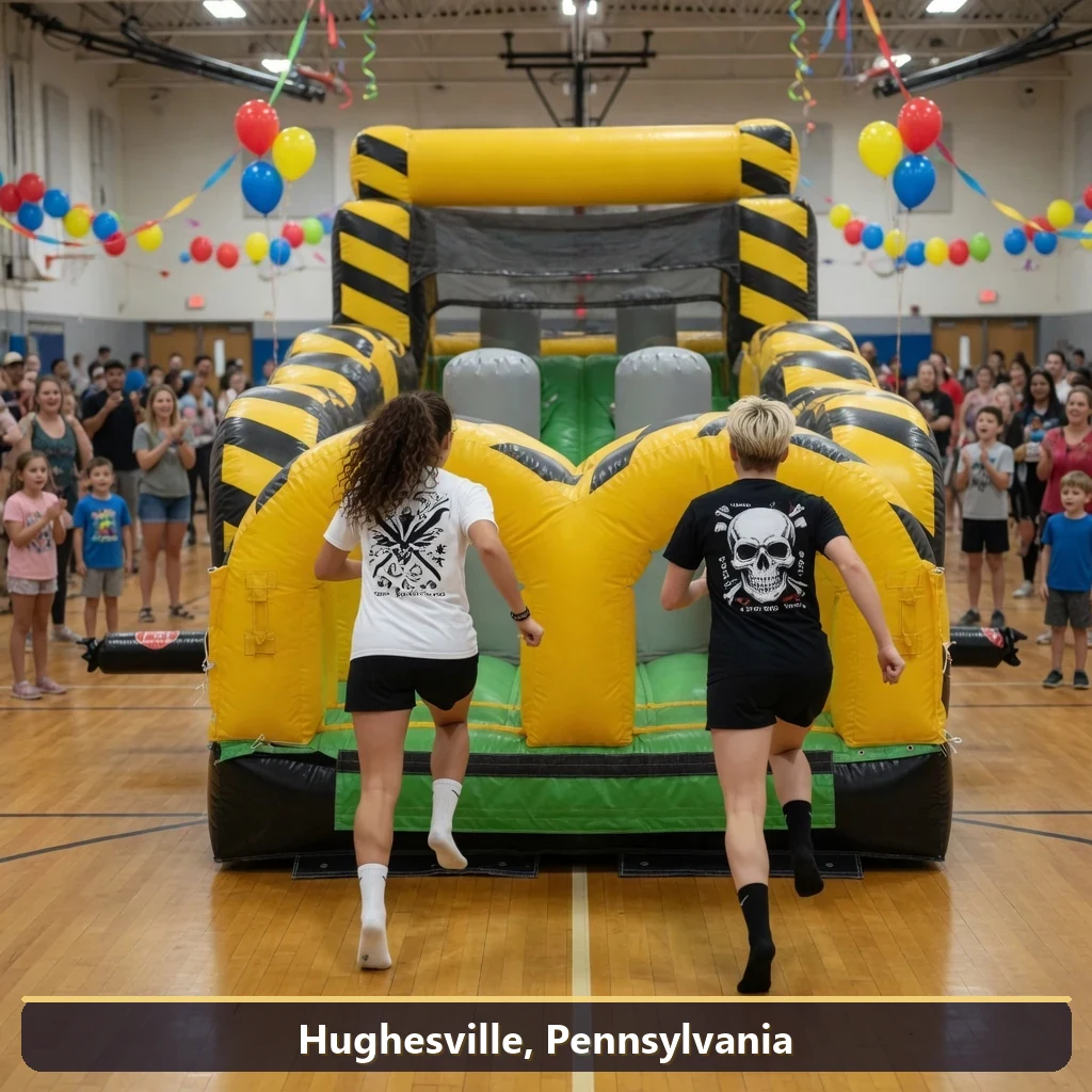 Inflatable obstacle course rental for events in Hughesville, Pennsylvania