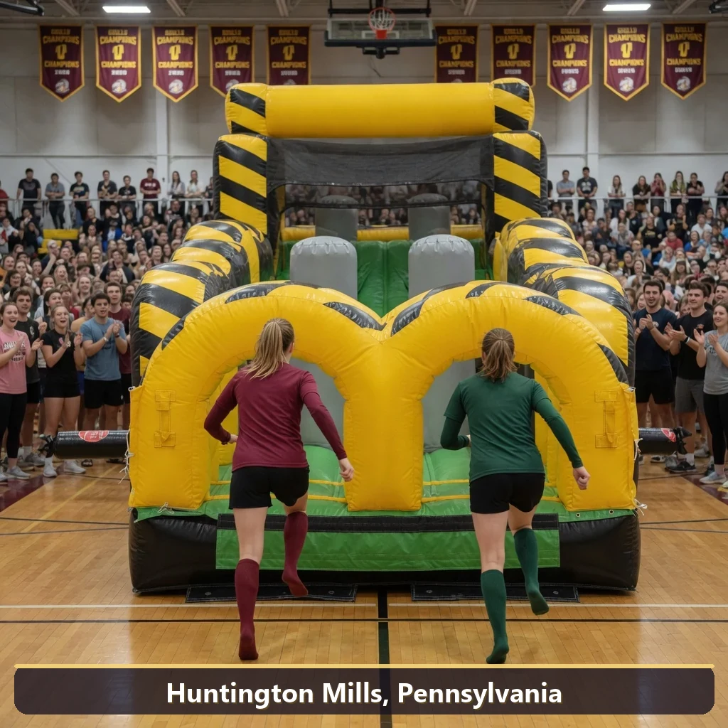 Inflatable obstacle course rental for events in Huntington Mills, Pennsylvania