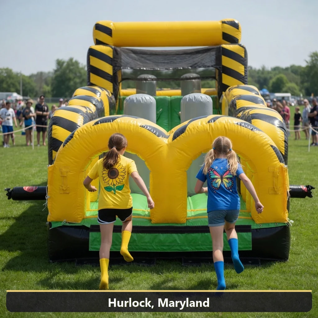 Inflatable obstacle course rental for events in Hurlock, Maryland