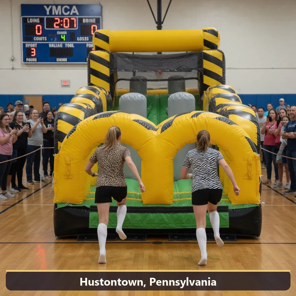 Inflatable obstacle course rental for events in Hustontown, Pennsylvania