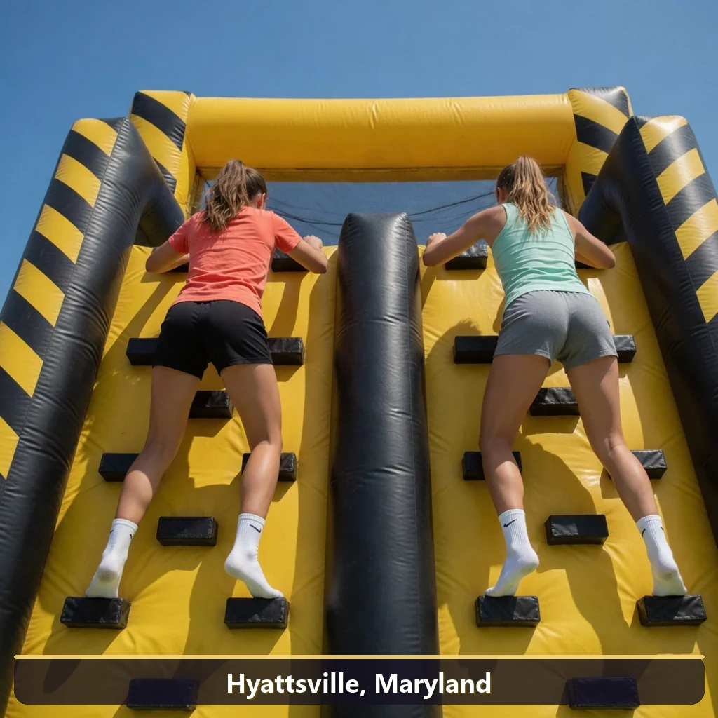 Inflatable obstacle course rental for events in Hyattsville, Maryland