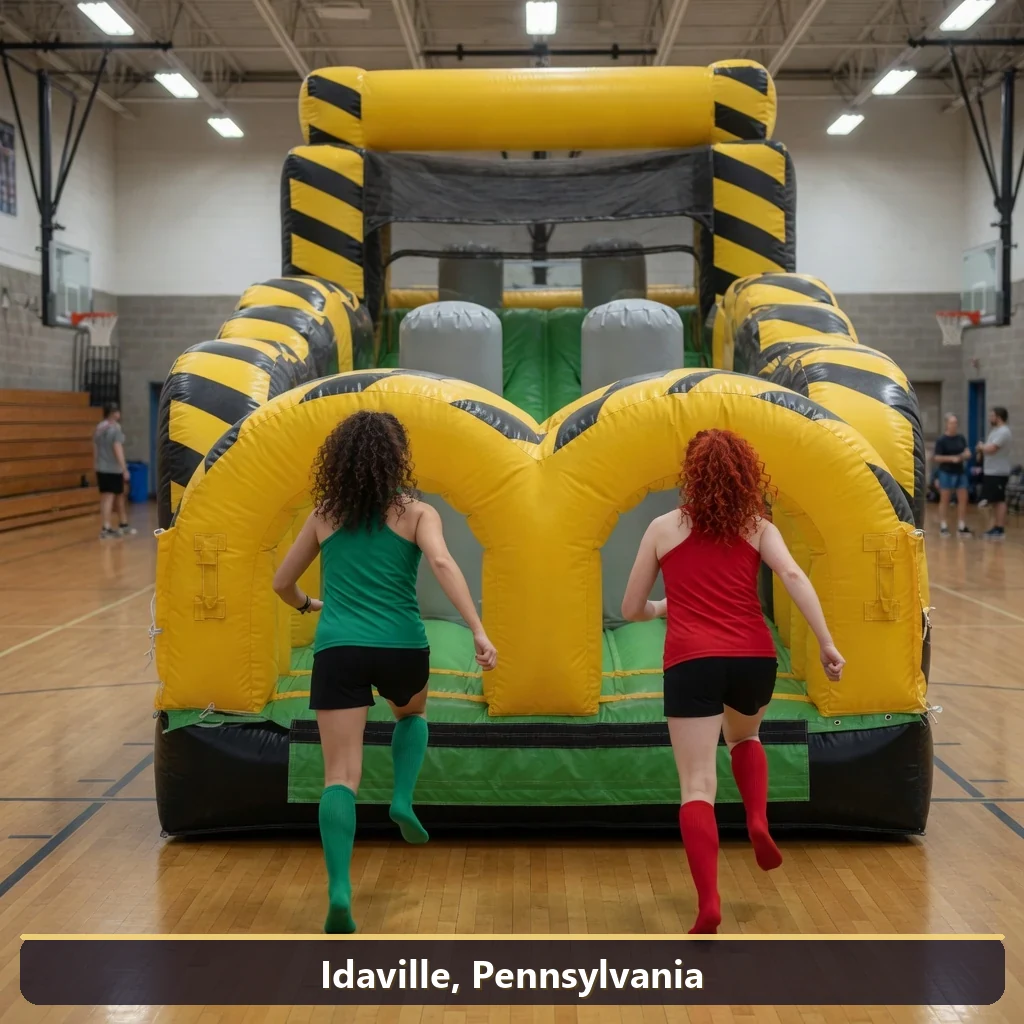 Inflatable obstacle course rental for events in Idaville, Pennsylvania