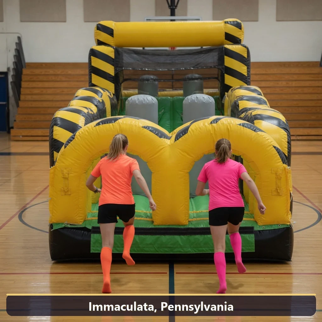 Inflatable obstacle course rental for events in Immaculata, Pennsylvania