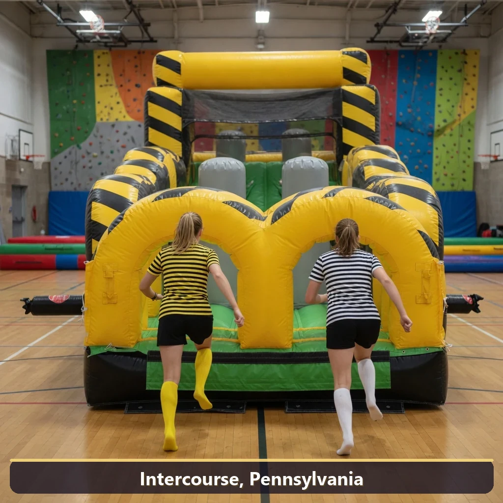 Inflatable obstacle course rental for events in Intercourse, Pennsylvania