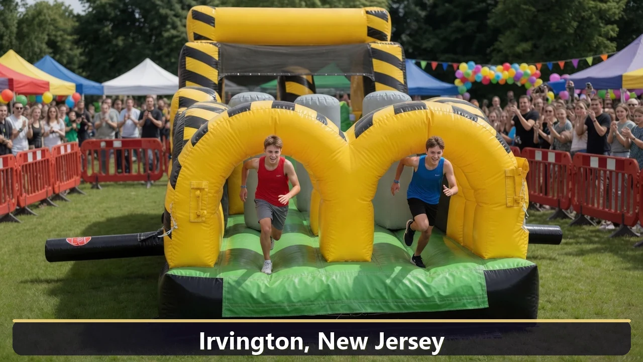 Inflatable obstacle course rental for events in Irvington, New Jersey