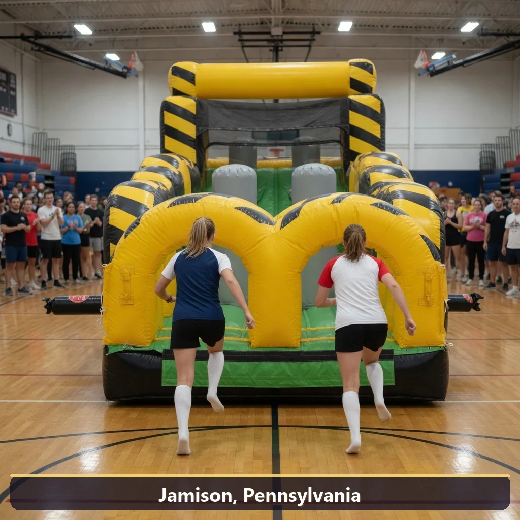 Inflatable obstacle course rental for events in Jamison, Pennsylvania