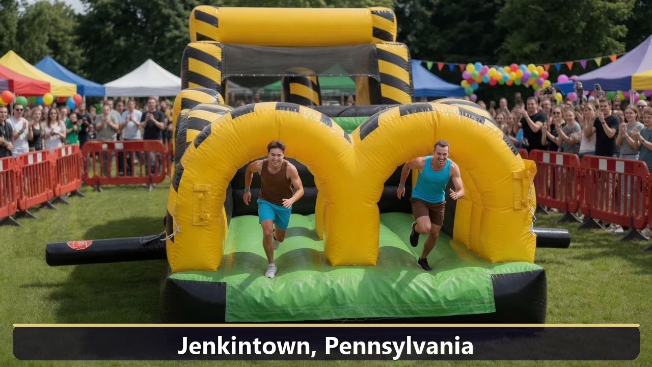 Inflatable obstacle course rental for events in Jenkintown, Pennsylvania