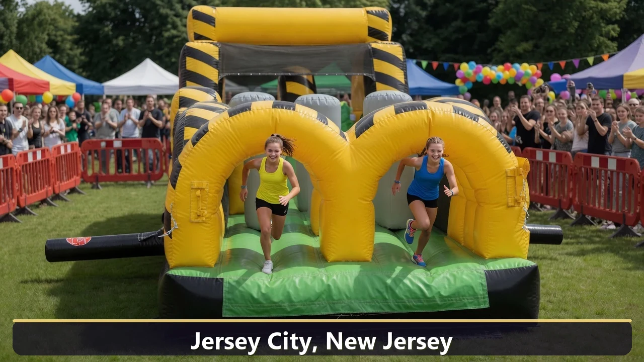 Inflatable obstacle course rental for events in Jersey City, New Jersey