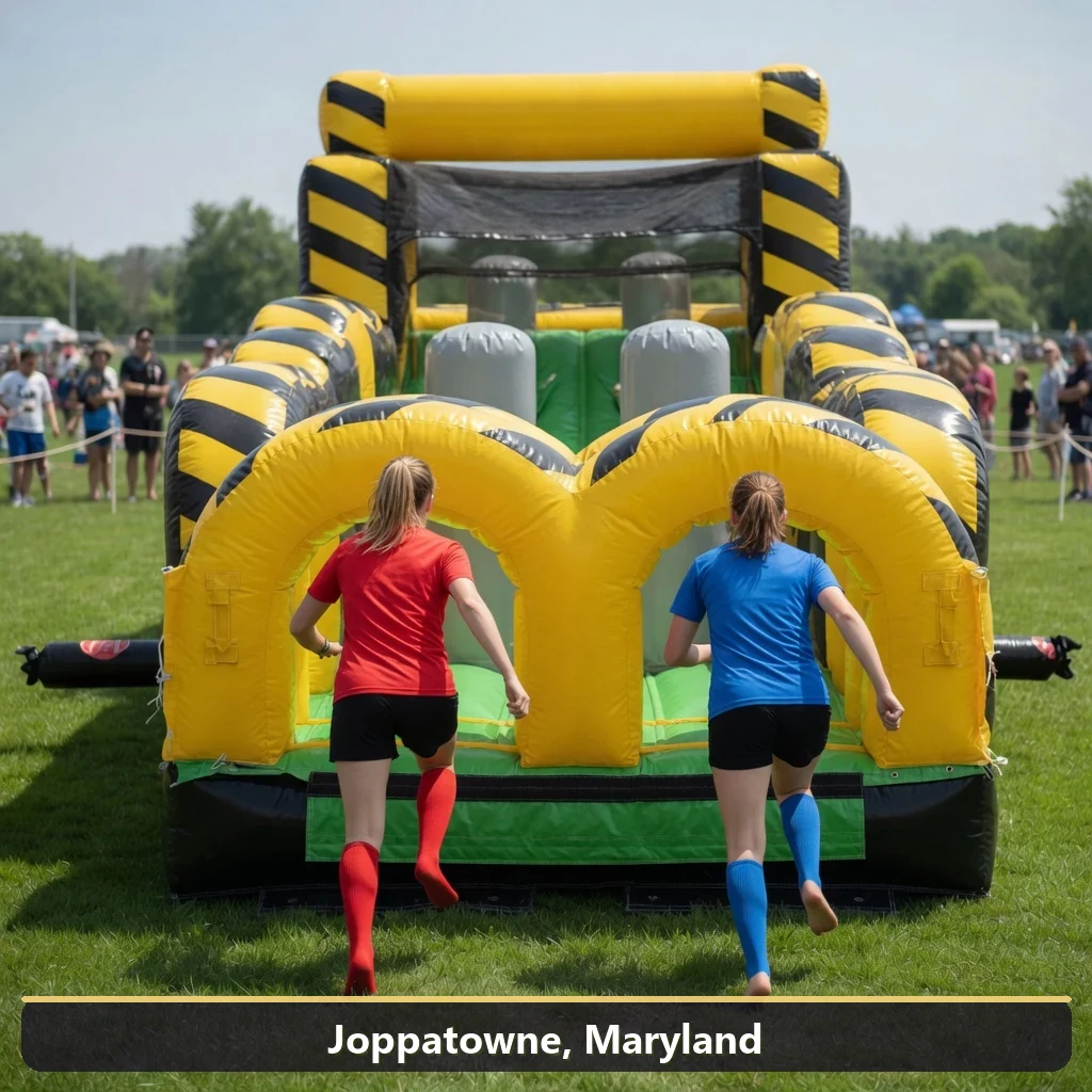 Inflatable obstacle course rental for events in Joppatowne, Maryland