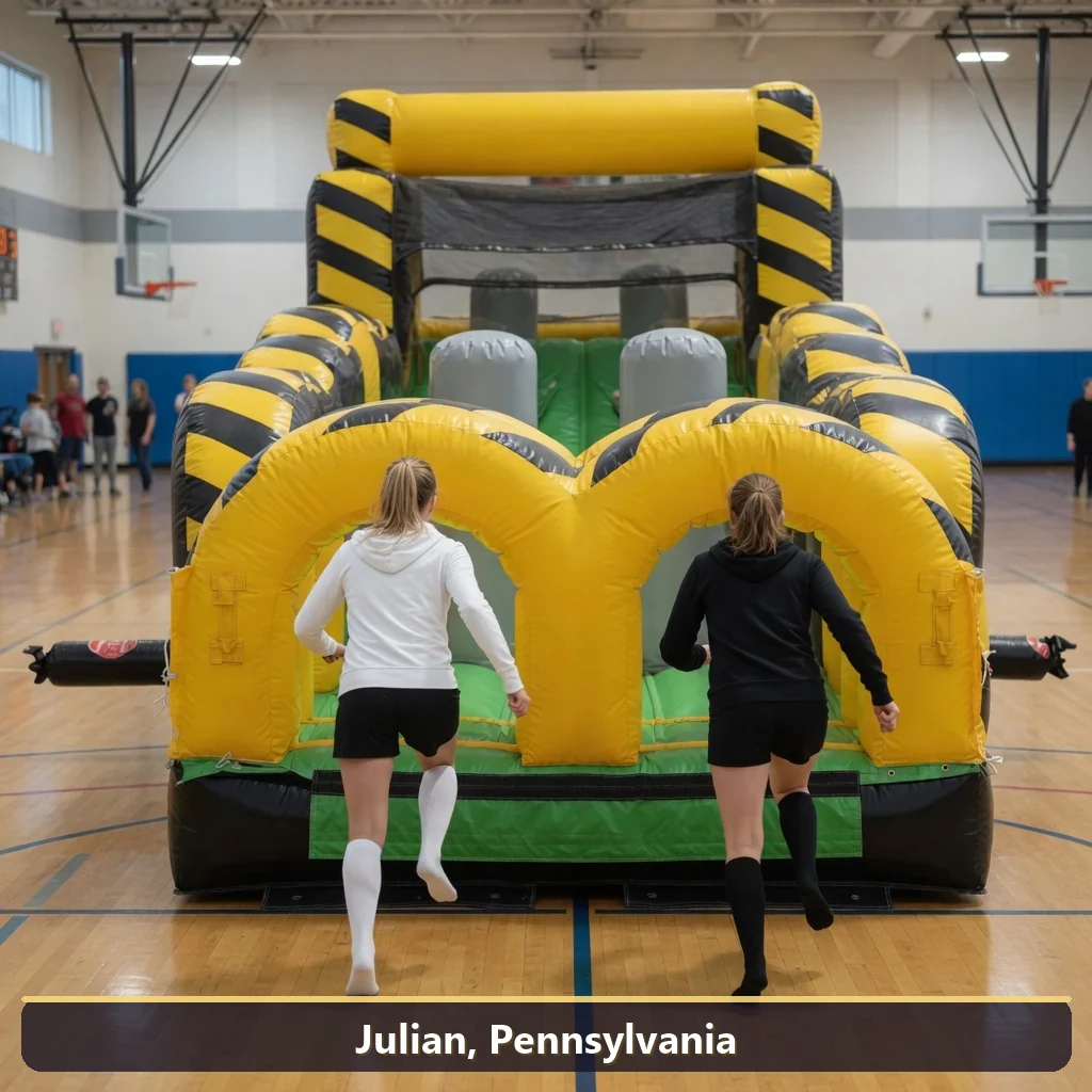 Inflatable obstacle course rental for events in Julian, Pennsylvania